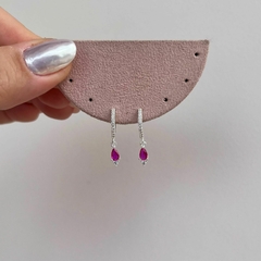 Argolinha Gota Pink com Pontinho de Luz - comprar online