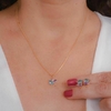 Conjunto gotas de cristais azul e roxo
