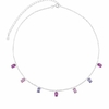 Choker Zircônias Ovais Lavanda e Pink