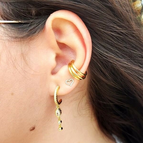 Kit brinco meia argola e piercing