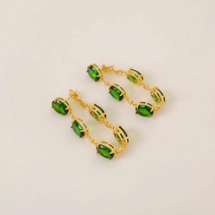 Brinco de Cristais e Zircônias Verde - comprar online