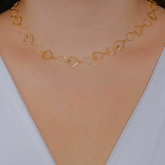 Colar Choker Corações e Círculos