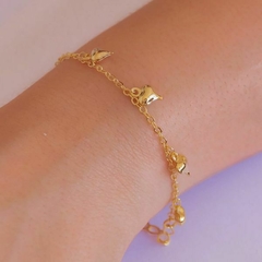 Pulseira pingentes corações
