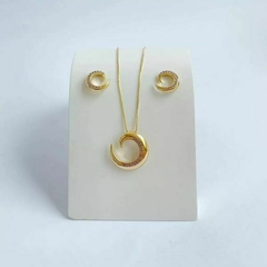 Conjunto Circulo Aberto Cristais Roxo