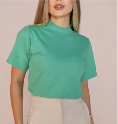 T-shirt Gola alta - Verde mentol - comprar online