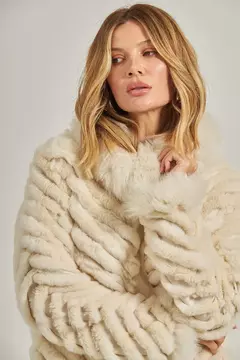 Casaco pele gola fox - Off White na internet