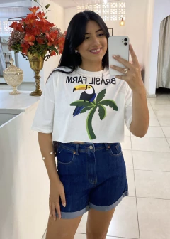 T-shirt over cropped algodão - loja online