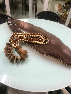 Centro de mesa com borda dourada - Delicatta Home Decor