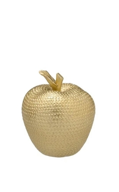 Maçã Decorativa Em Resina Na Cor Dourado M