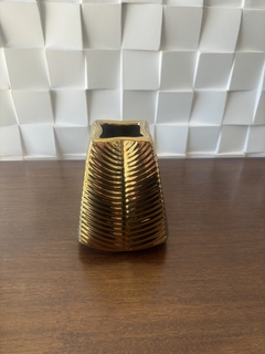 vaso cerâmica dourado p - comprar online