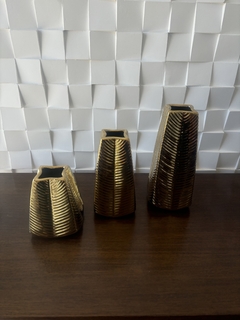 vaso cerâmica dourado m na internet