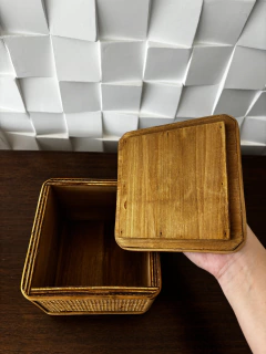 caixa decorativa de rattan M - loja online