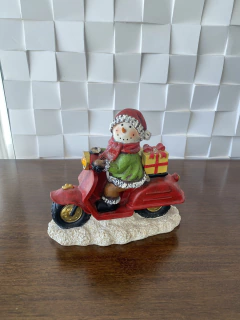 boneco de neve na moto na internet