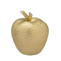 Maçã Decorativa Em Resina Na Cor Dourado P