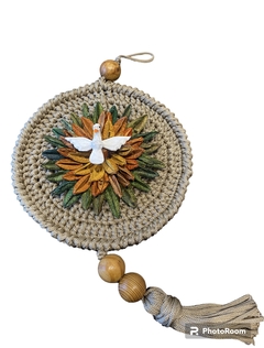 mandala em fio náutico com divino espírito santo