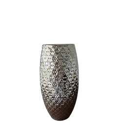 Vaso cerâmica prateado