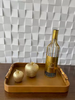 Maçã Decorativa Em Resina Na Cor Dourado P na internet