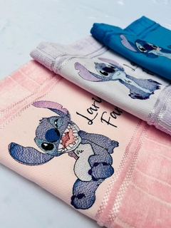 Kit Toalha Lavabo Bordada Personalizada Infantil – Stitch