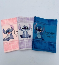 Kit Toalha Lavabo Bordada Personalizada Infantil – Stitch - Que Ponto
