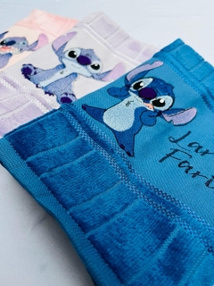 Kit Toalha Lavabo Bordada Personalizada Infantil – Stitch - Que Ponto