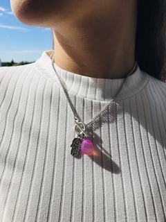 collar vibra agata fucsia - comprar online