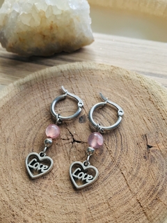 aros de agata fucsia