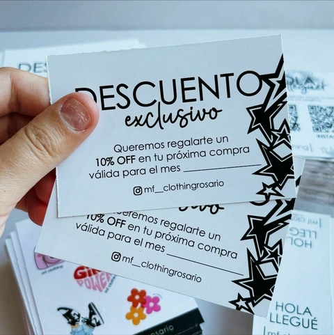 TARJETAS DE DESCUENTO 10X7 CM - comprar online