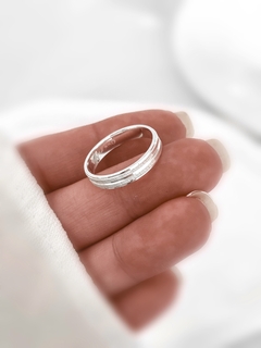 Anillo cinta diamantada P925