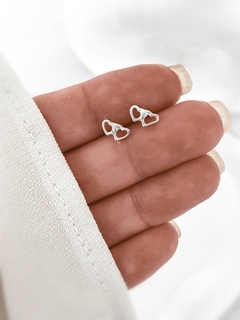 Aros doble corazon par P925