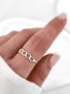 Anillo rombos P925
