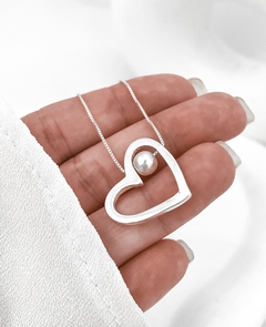 Conjunto cadena con dije P925 y perla 45 cm en internet