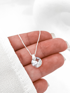 Conjunto PROMO cadena de plata 45 cm + dije de plata 925 y cristal
