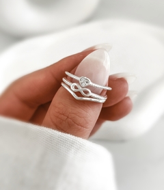 Anillo triple infinito P925 - comprar online