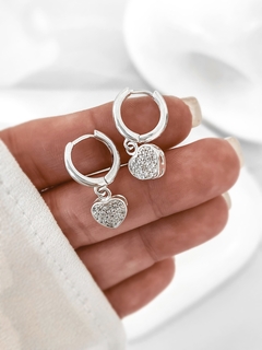 Aros corazón de cristal P925