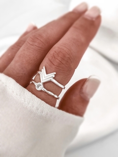 Anillo flecha doble P925