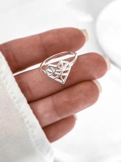 Anillo corazón geométrico P925 en internet