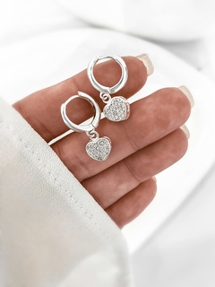 Aros corazón de cristal P925 - comprar online