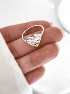 Anillo corazón geométrico P925