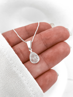 Conjunto PROMO cadena de plata 45 cm + dije de plata 925 y cristal - comprar online