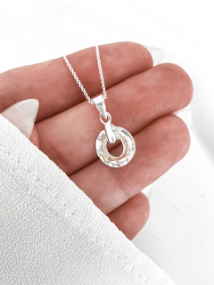 Promo cadena plata + dije de plata y cristal