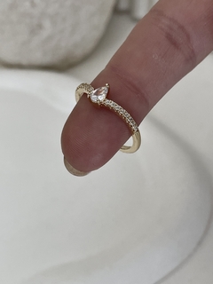 Anillo gotita de cristal gf - equilibrio joyas