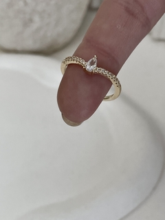 Anillo gotita de cristal gf