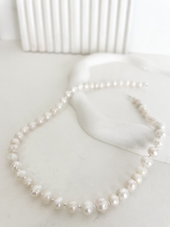 Collar de perlas de río y plata 925 P925