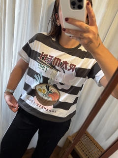 Remera raya estampada - tienda online