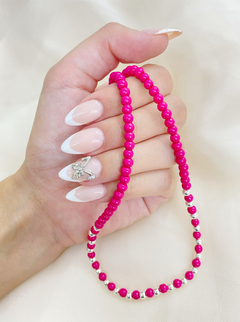 collar perla fuccia - comprar online