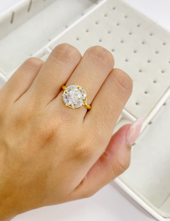 Anillo giratorio piedra blanca