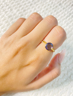 Anillo piedra violeta