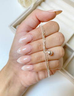 Pulsera doble con bolita