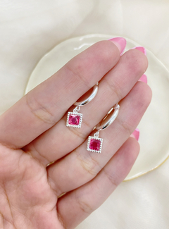 Aros colgantes cuadrado - joyería rubí