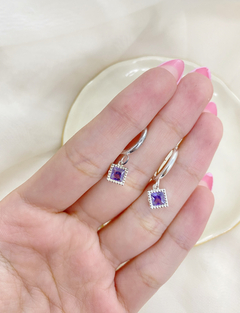 Aros colgantes cuadrado - tienda online